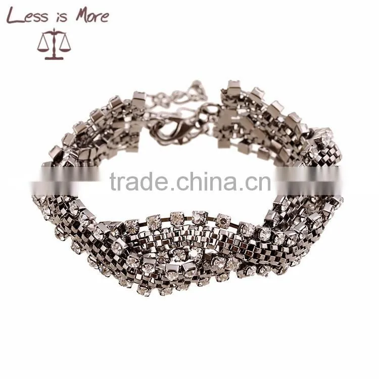 Various designs style fashion chain bracelet with gemstones bracelet