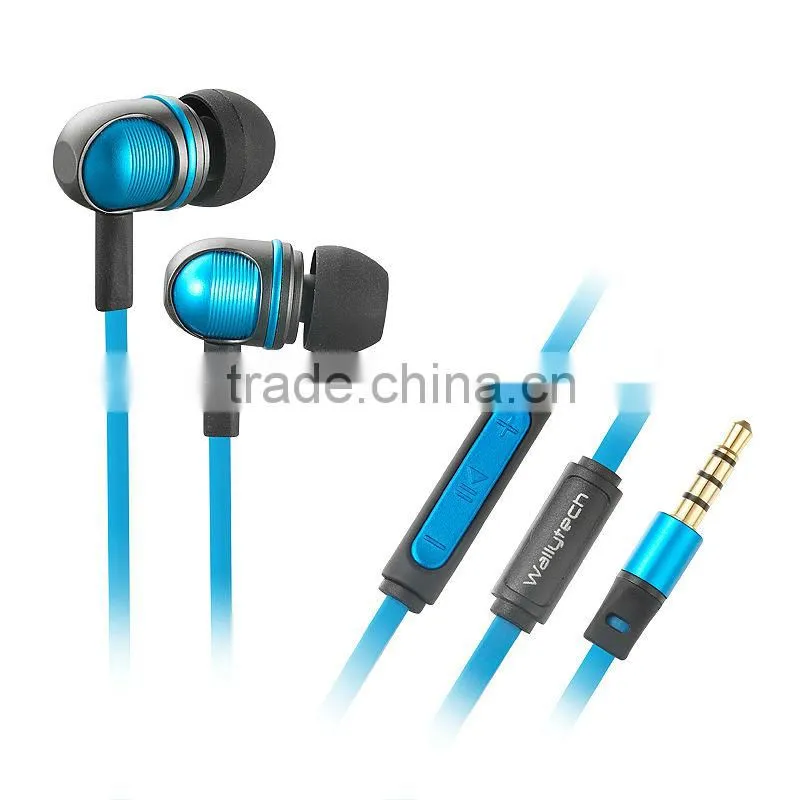 Wallytech 2014 Latest Metal Earphones with Microphone and Volume Remote for Android