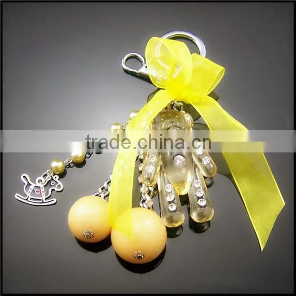 Newest style promotion high quality cartoon teddy bear top selling keychain