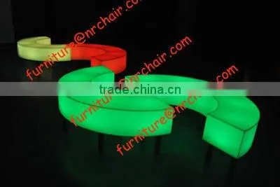 Best selling event LED acrylic curved illuminated bench