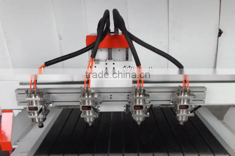 4 Spindles 4 Axis Wood CNC Router With Moving Table Original 4 Axis NcStudio Controlling 1300*130mm ZK-1313-4