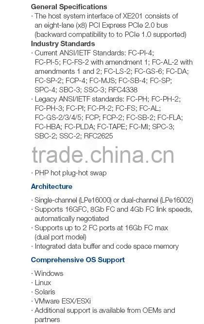 LPE16000 PCI Express (PCIe) 2.0 LPe16000 Gen 5 Fibre Channel