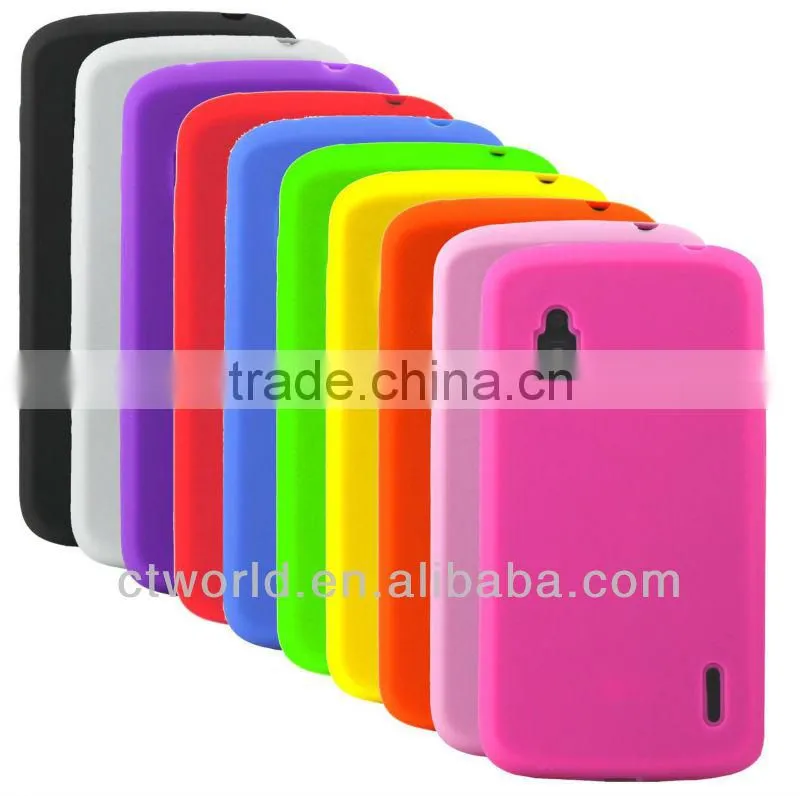 Pink Silicone Cover for LG Google Nexus 4 E960 case