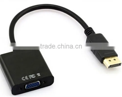 Display port male to VGA female With gold plated black color top quality 23cm