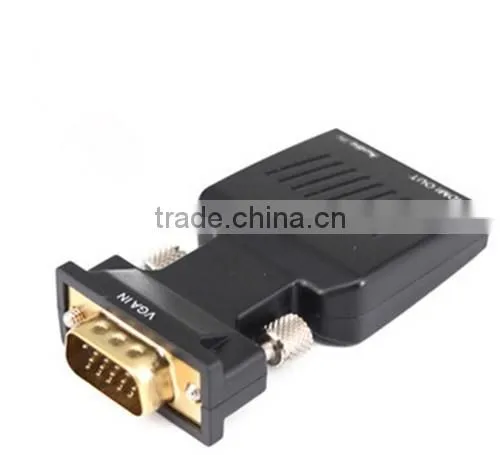 gold plated VGATOHDMI With chipest black color cabletolink