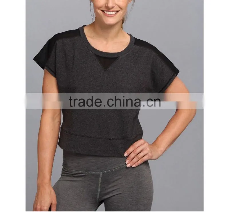 Ramax Custom Women Sports French Terry Wholesale Crewneck Short Sleeve Sweatshirt Tops