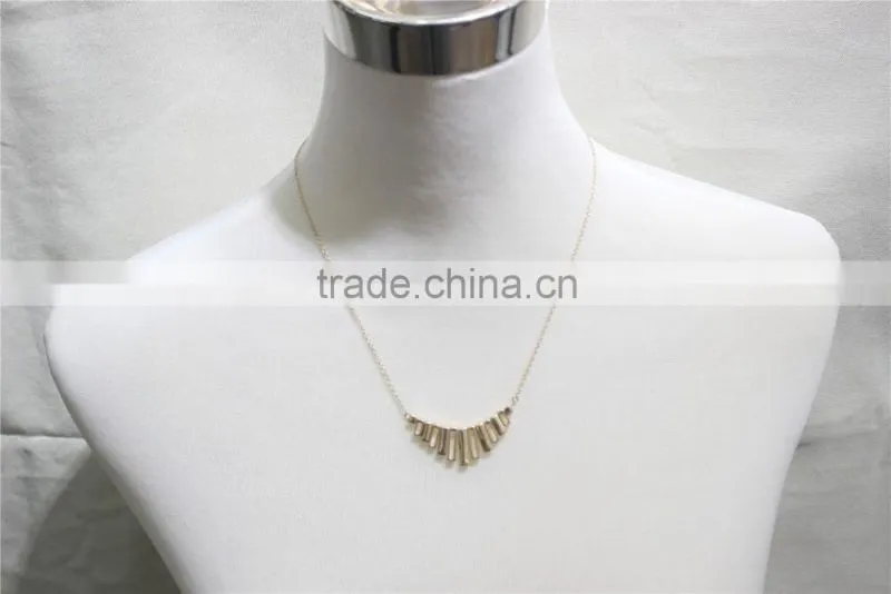 Gold Simple Metal Pendant Necklace Goldtone Bar Necklace 2016 Fashion Style Wholesale