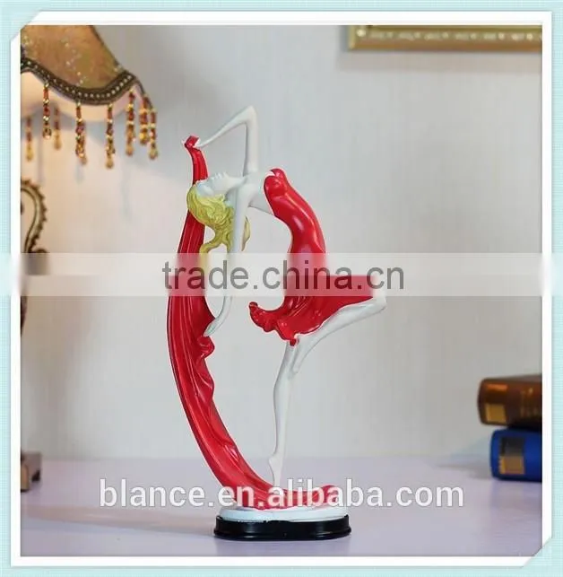 polyresin dancing girl figurine dance sculpture modern for home decoration