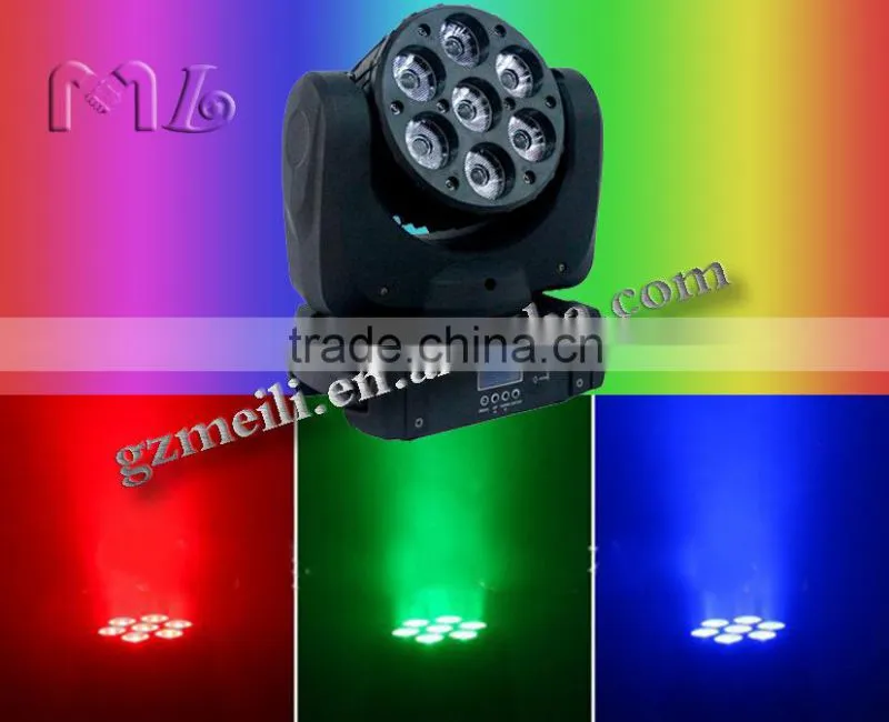 small size 7pcs rgbw moving head narrow sharpy beam led beam lights