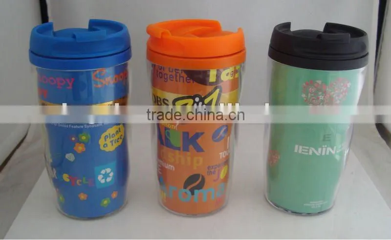 16oz advertising cup double plastic coffee mug