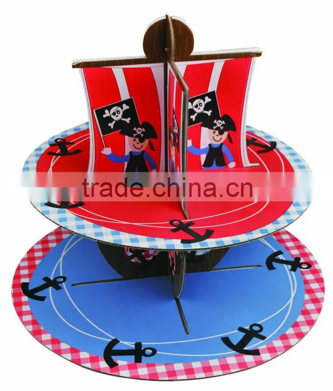 3 tires Christmas Designed corrugated paper cupcake stands Ningbo