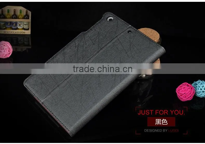 wholesale made in china stand flip silk pu case for ipad mini 2