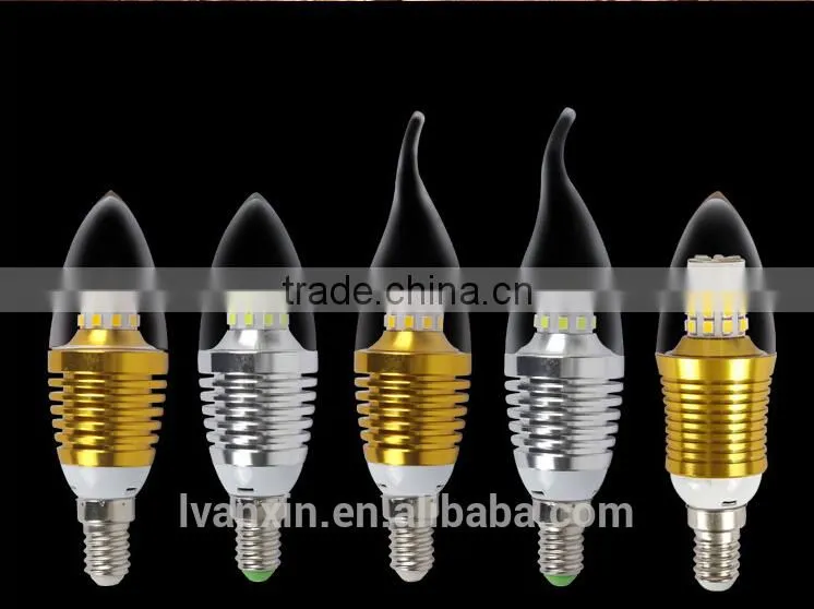 Golden base E14 led glass bulb light