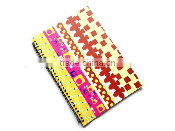 spiral notebook with stripe printing,paper notebook