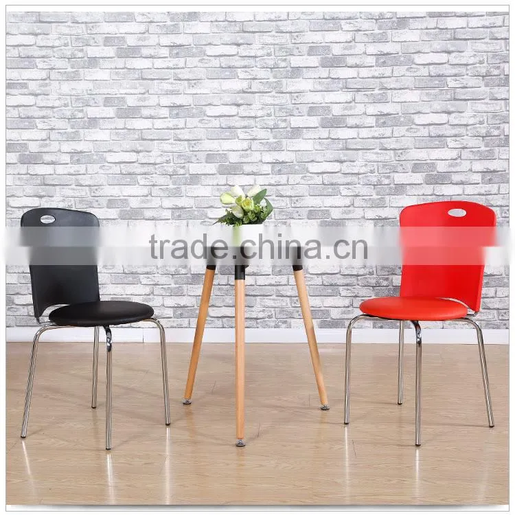 Plastic Chair with cushion and chrome legs for sale