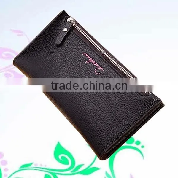 Fancy credit card holder with single zipper design hand purse for ladies