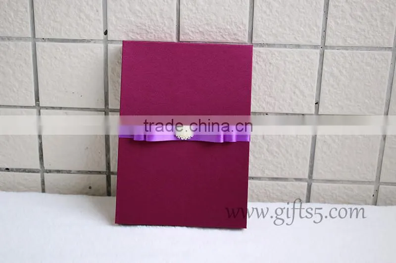 Elegant Burgundy wedding invitation boxes with pearl