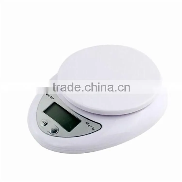 High-end food grade plastic digit 5kg/1g kitchen gram scale