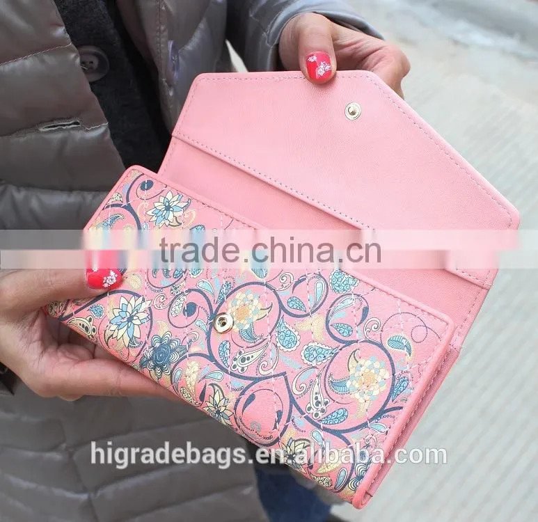 New Fashion Flower Women Wallet 5 Colors Floral Wallet Long Popular Portable Purse Delicate Casual Lady Cash Purse Wallets