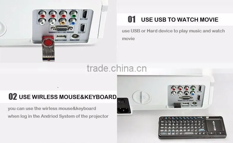 3D Projector China Mobile Phone 1080p Support Home Theater Projector