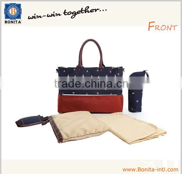 2015 4PCS Trendy diaper bag boutique nappy diaper bag mummy baby diaper bag