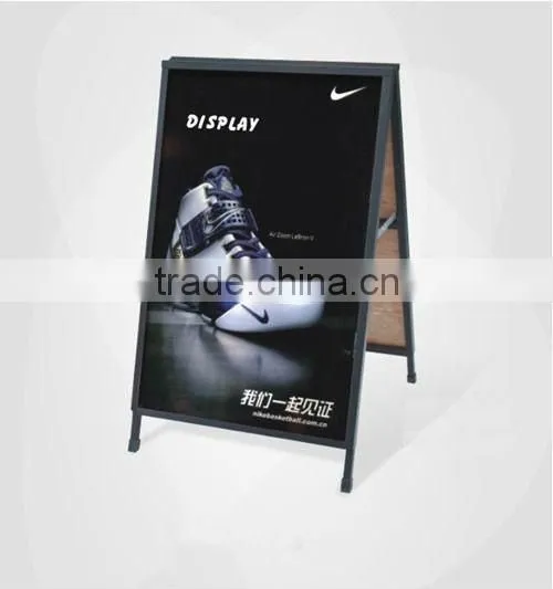New LH2-7 black steel square pipe and grey pvc hollow plates,double side A-board,poster board and poster stand