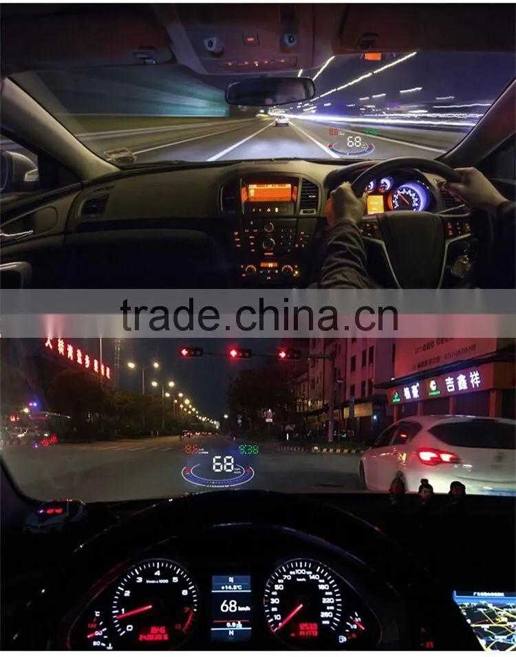 5'5 E300 Car HUD Head Up Display Speed, RPM, Water Temp,E300 HUD Fuel Consumption Speed, Throttle Angle, OBD2, OBDII Interface