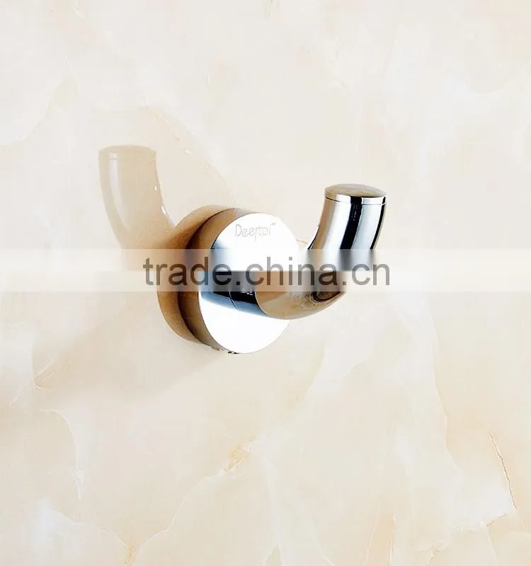 bathroom accessory with brass single robe hook for shower rail.
