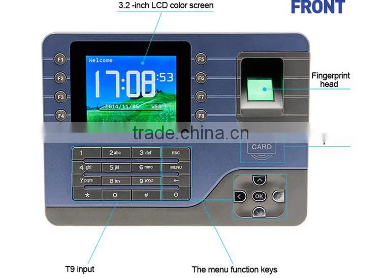 Popular 3.2 inch TFT network TCP/IP biometric fingerprint time attendance system
