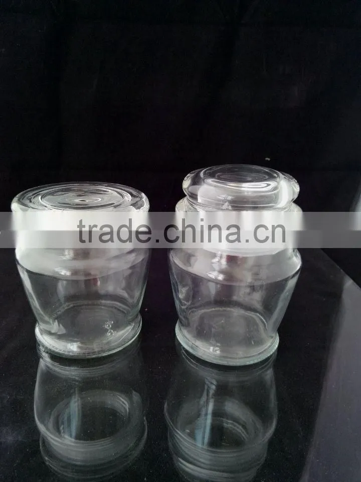 2016 new style popular empty glass jar with cork lid as candle holder