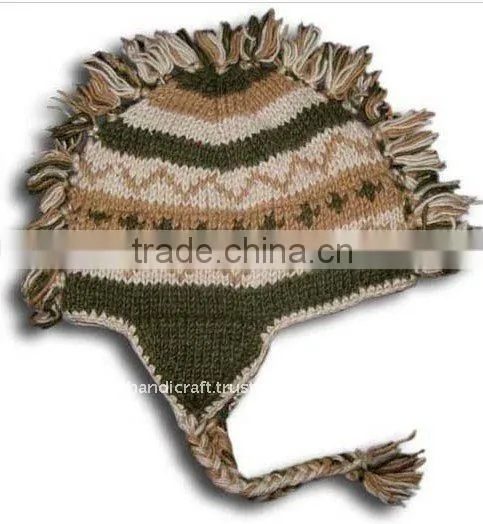 Nepal Woolen Inner Fleece Pink Winter Christmas Child Hat