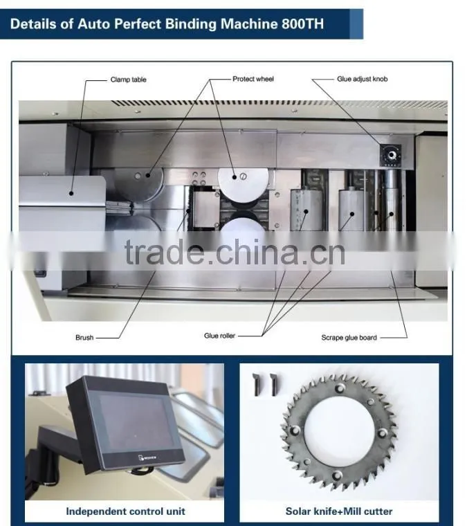 800AT Copper Paper Perfect Binding Machine 58000 Auto Covering Art Paper