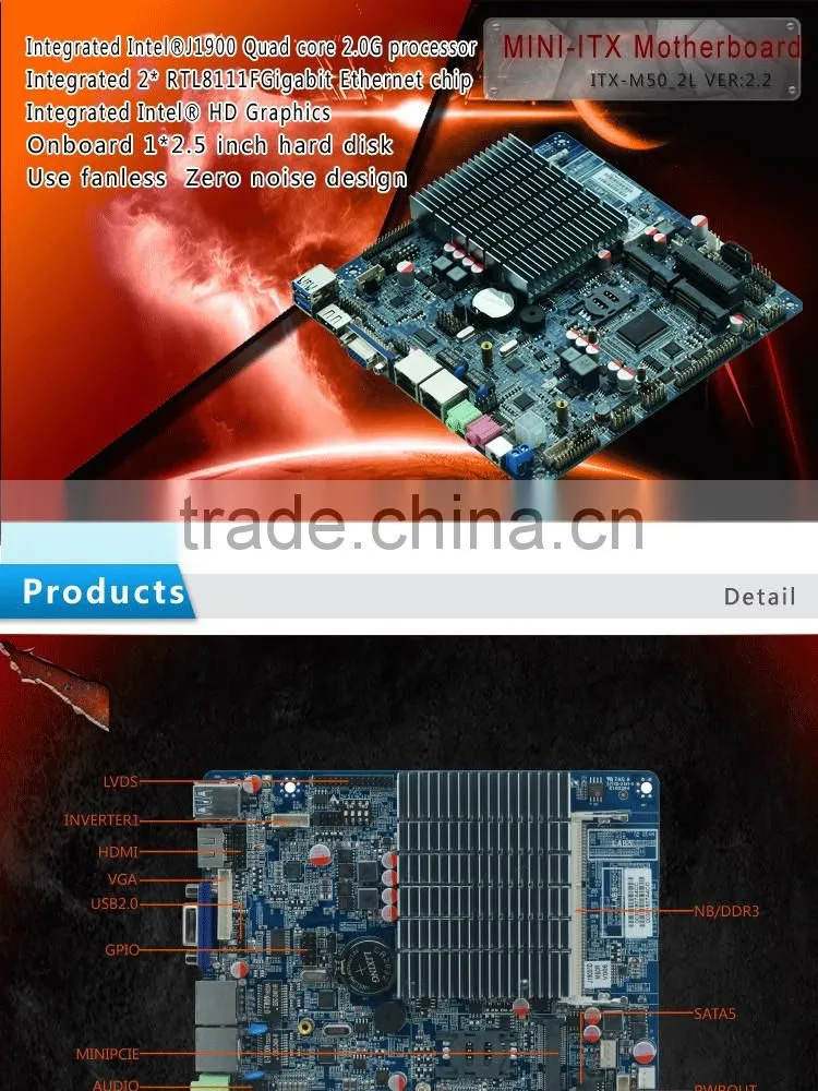 Industrial Network mini PC motherbaord J1900 Industry Computer board with 2*MINI PCIE
