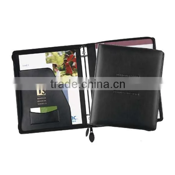 2015 zipper ring binder leather portfolio