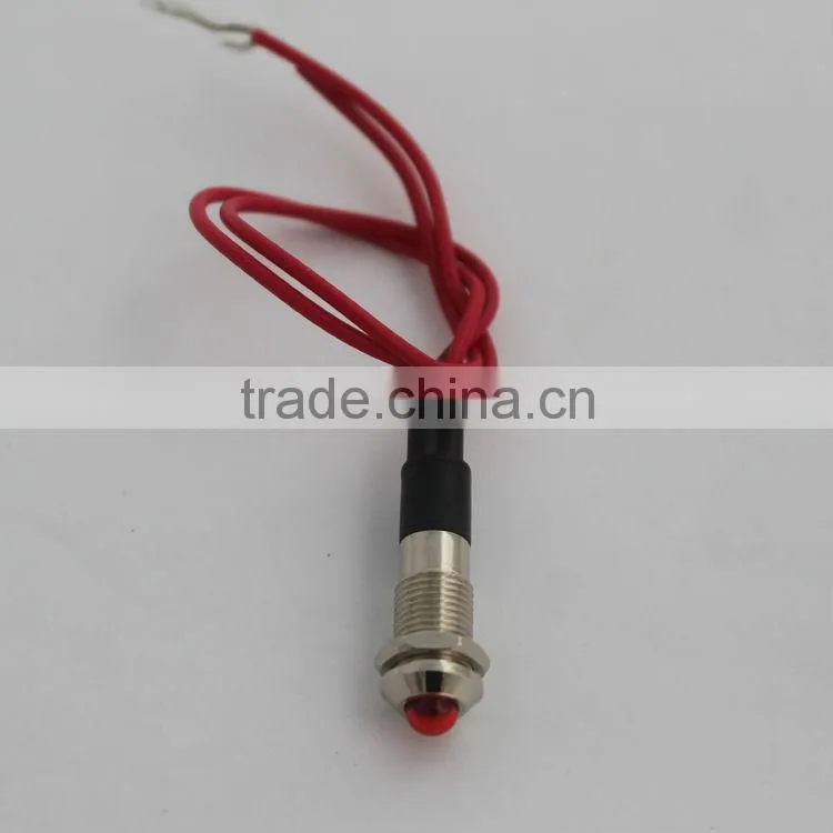 Red 8mm Metal led pilot lamp 220V panel light raised rgb led indicator light led flat panel lighting