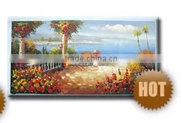 canvas semi abstract flower oil painting for wall decor