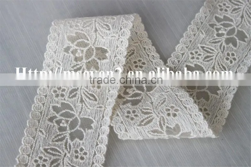 lastest product flower natural tulle cotton lace in 5.5cm for wholesale