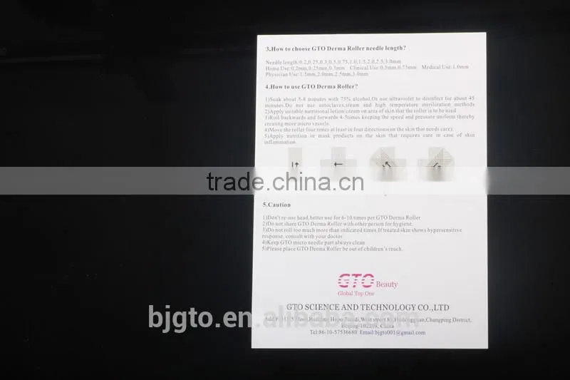 GTO 540 micro titanium needles derma roller with different colors CE,RoHS certified