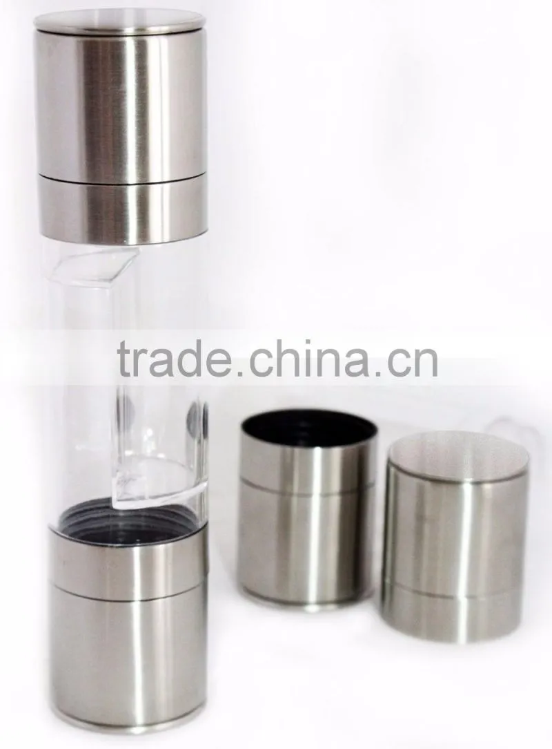 Adjustable Ceramic Grinding Mechanism Stainless Steel Salt and Pepper grinder Set 2 in 1 Salt and Pepper Mill Set