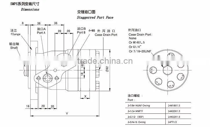 Variety Size Low Weight BMPS Series Hydraulic Orbit Motors