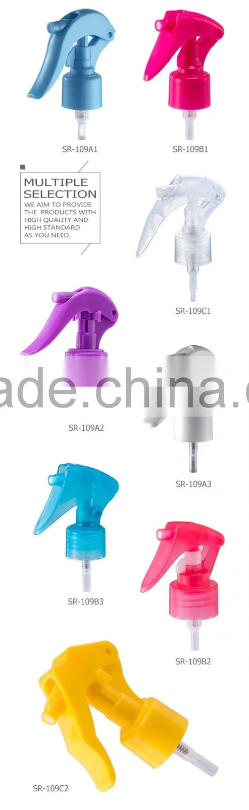 2016 hot sale high quality new upside down 24/410 plastic green trigger sprayer
