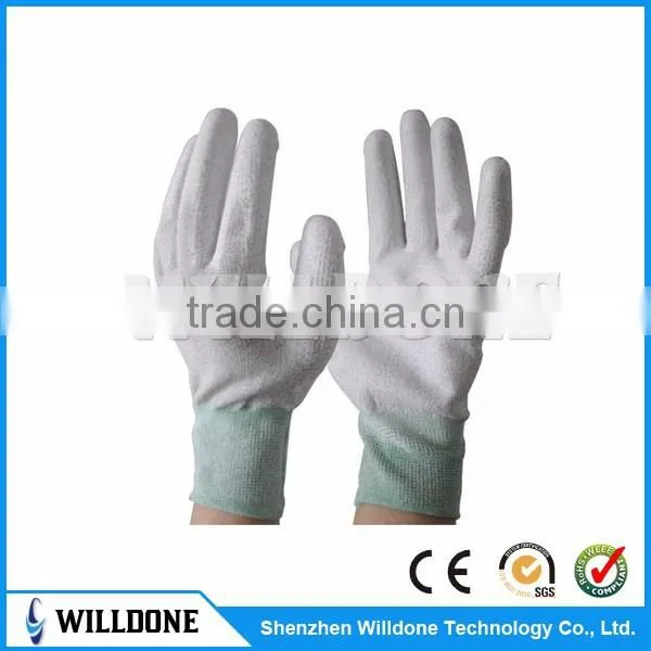 esd cleanroom Palm PU gloves Nylon Gloves antistatic