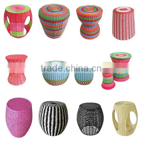 S&D handicraft 3-layers PE rattan palstic white hanging storage rack shelves
