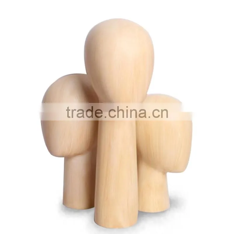 imitative wood Mannequin head for hats and scarves display