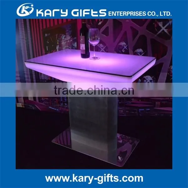 plastic material led light up furniture height adjustable cocktail table