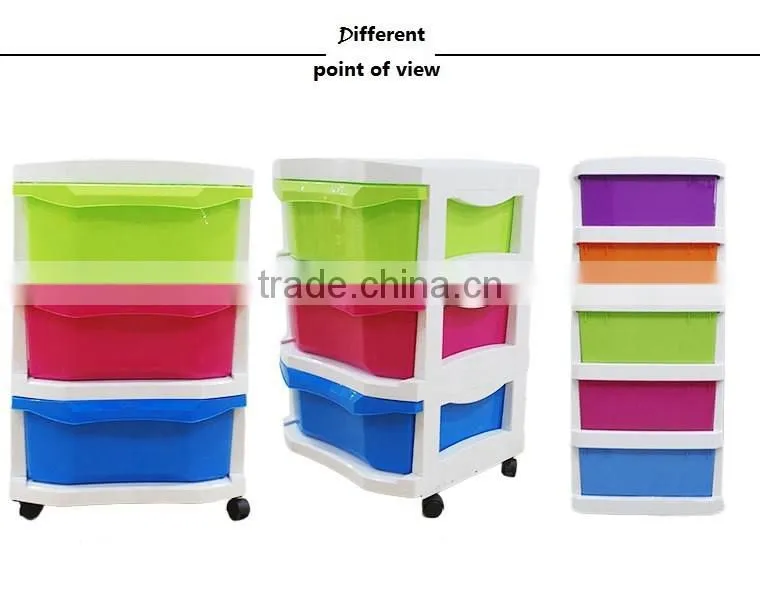 3 DRAWER WIDE CART AQUA BLUE TINT STORAGE ORGANIZER NEW