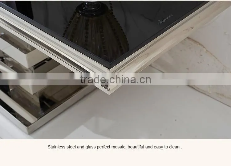 Stainless Steel Dining Table Modern Dining Table Tempered Glass Dining Table