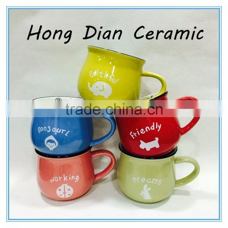 ceramic cup set with wood, certification enamel camping mug