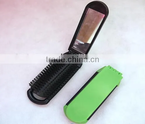 15060313 Mini Traveling Set Plastic Foldable Mirror Comb Keychain