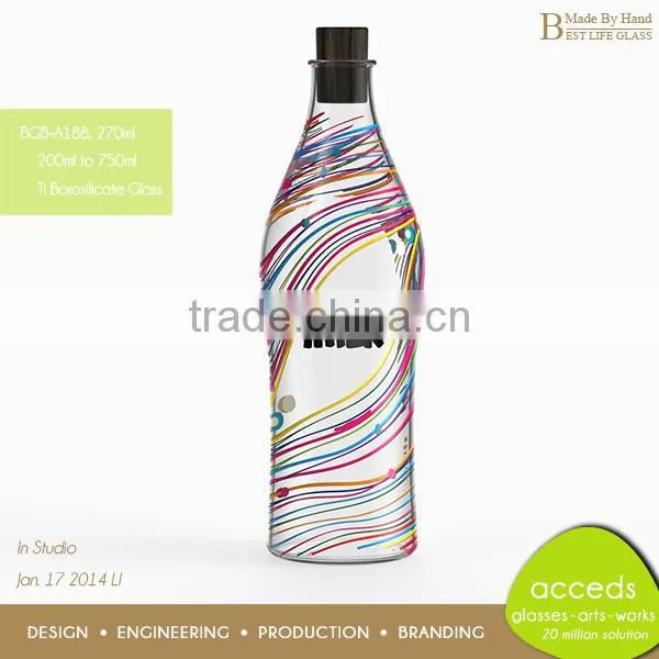 Small Handmade Heat Resistant Empty Glass Milk Bottles